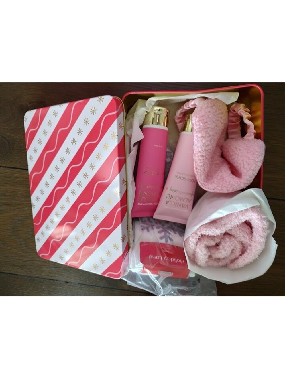 Body Prescriptions Vanilla Almond Foot Care Gift Set with Socks and Eye Mask